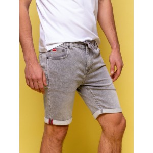 Heavy Tools WOOL24 Férfi farmer bermuda / gray