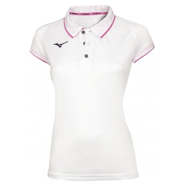 Mizuno Core Polo Női galléros póló / White / Pink Fluo